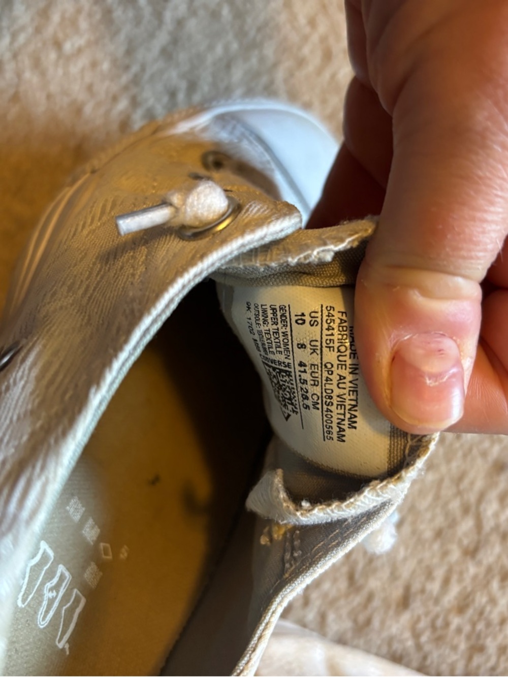 Converse White Low Top Sneakers - Metallic Sheen - Picture 3 of 5
